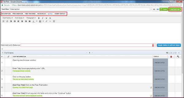 Test Pad Functionalities