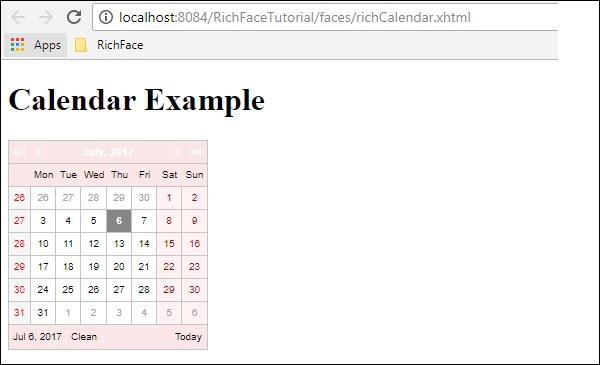 Calender Example