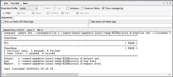 Checkbox execution