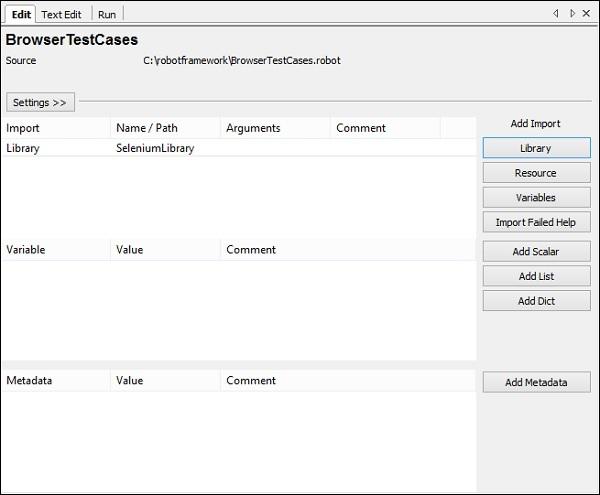 displayed settings