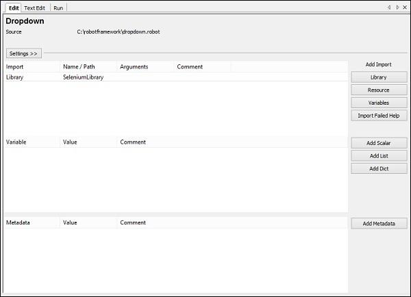 Dropdown Displayed