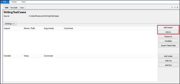 Import library