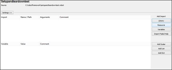 Import library Teardown