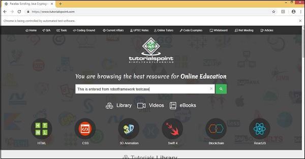 Library keywords List Input Text