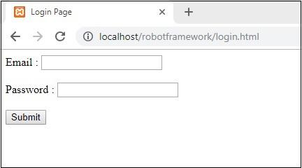 login page
