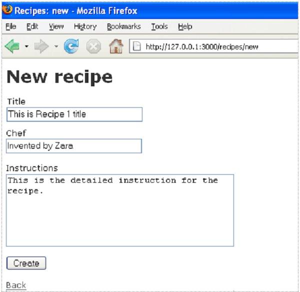 Create Recipe