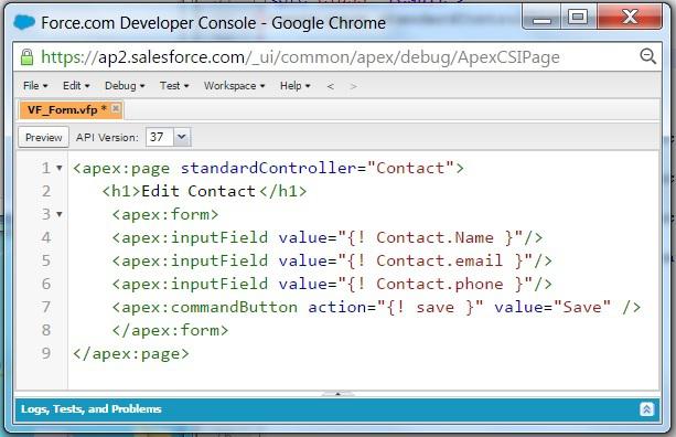 visulaforce forms code 1