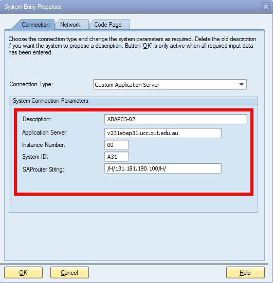 System Entry Properties