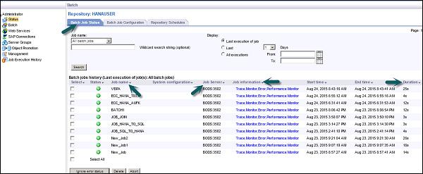 Batch Job Status