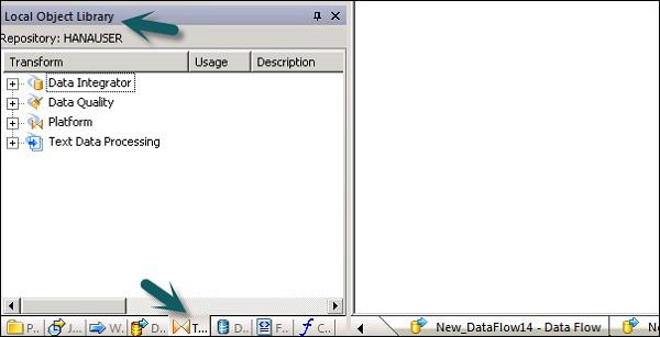 Library Transform Tab
