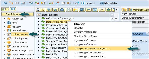 Create DataStore Object
