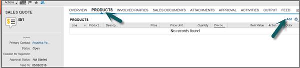 Products Tab
