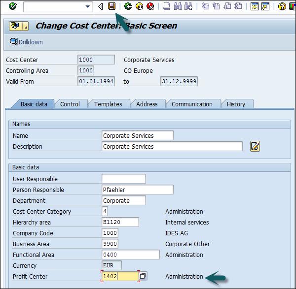Cost Center Assigned