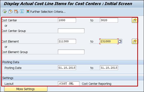Cost Element Group