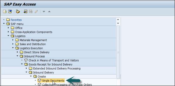 Create Inbound Delivery