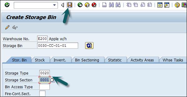 Enter Storage Type and Storage Section