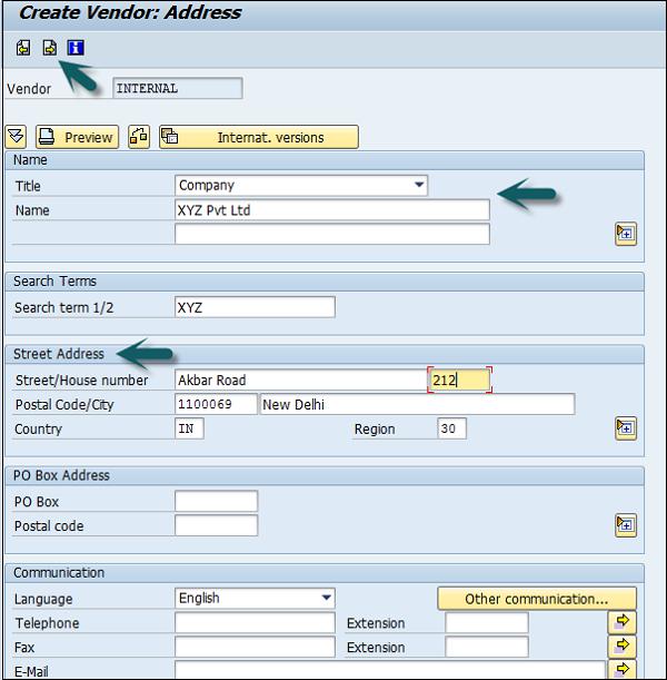 Create Vendor Account group