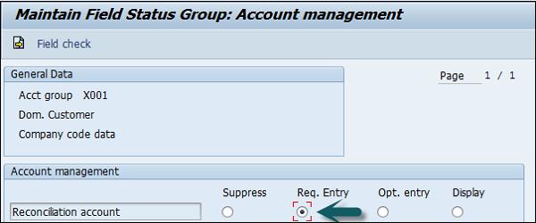 Maintain Field Status Group