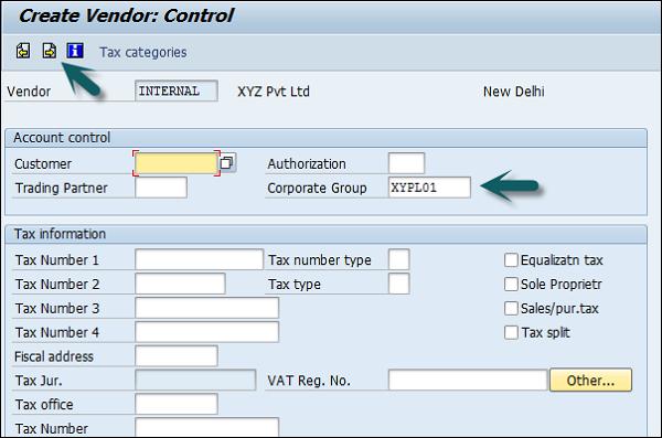 Vendor control group detail