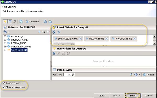 Result Object Fields