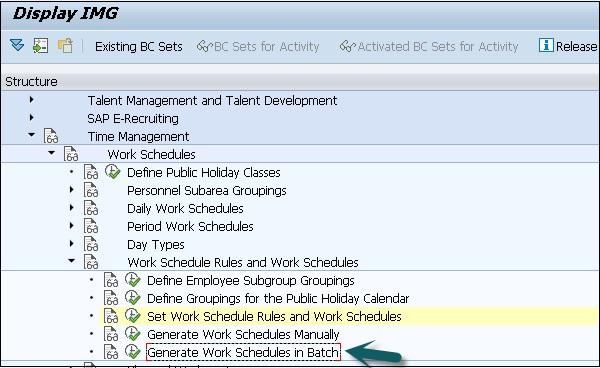 Work Schedule in Batch