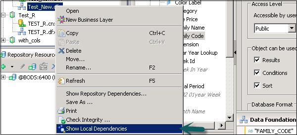 Show Local Dependency