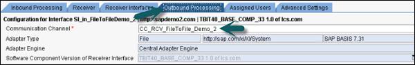 Outbound Processing Tab