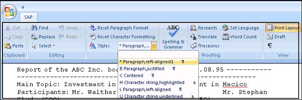 Changes in Document