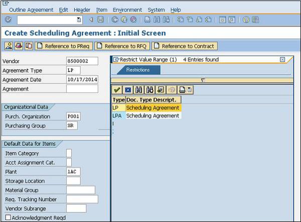 Scheduling Agreement