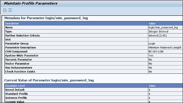 Current Value Of Parameter