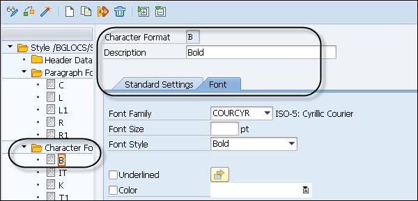 Character Format