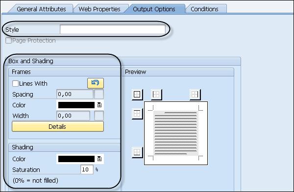 Output Options