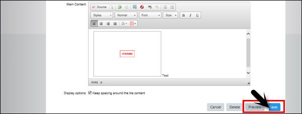 Tile Save Button