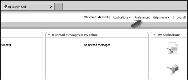 BI Preferences Settings