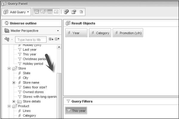 Predefined filter