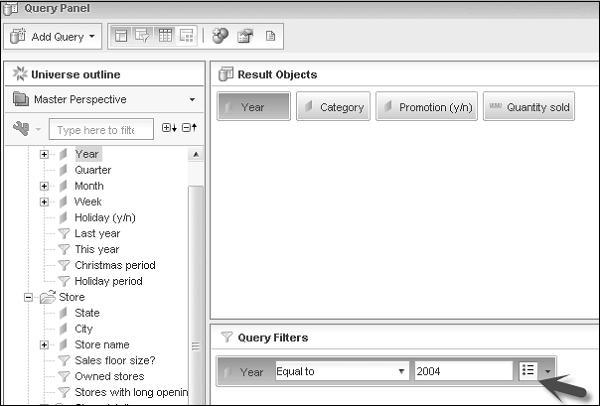 Query Filters Pane