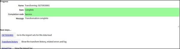 Final Status of the Transformation
