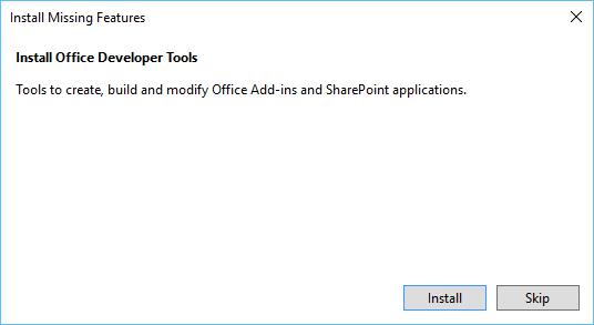 Install Office Developer Tools