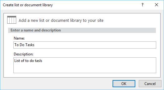 New Dialog Box