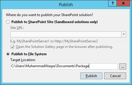 Publish to File System