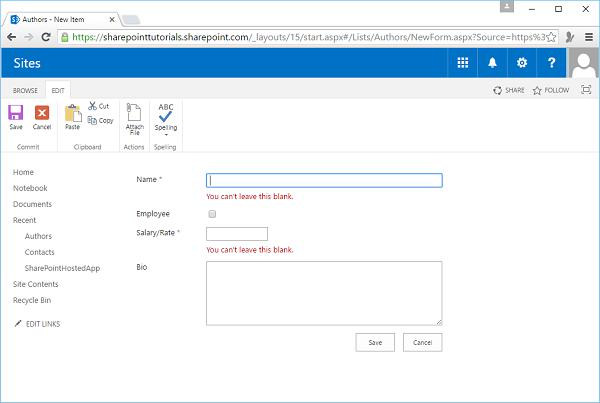 Required Fields
