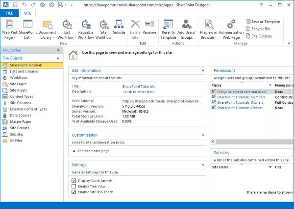 SharePoint Designer Site