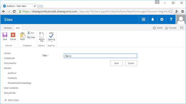 Title Field to Demo