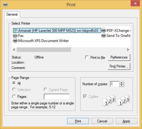 Steps for Printing