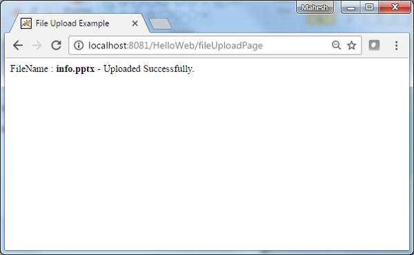 Spring File Upload Result