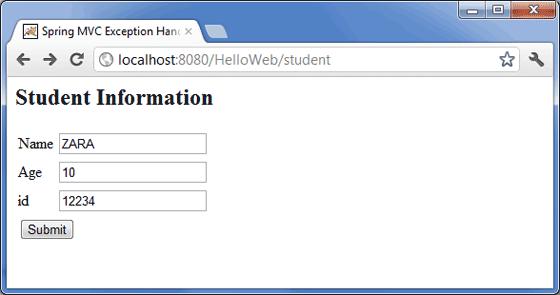 Textbox Spring Student Form