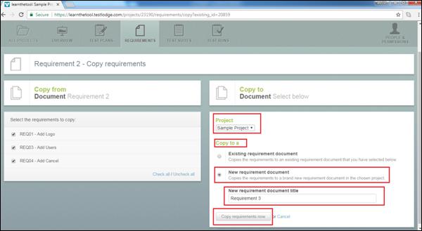 New Requirement Document Title