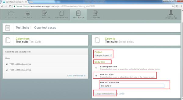 New Test Suite Option