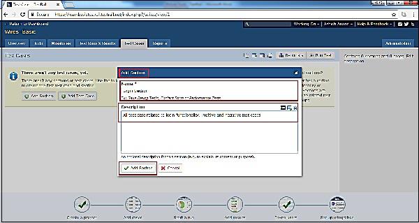 Add Section Pop Up