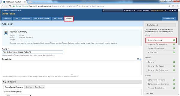 Adding a Report